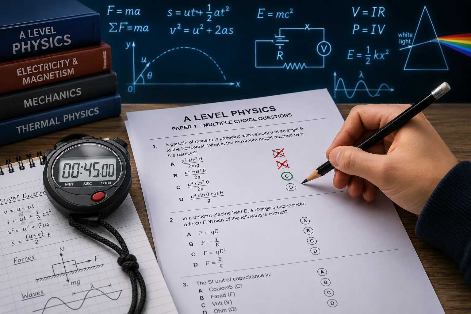 A level physics mcq tricks for time management and elimination techniques in Paper 1 exam preparation