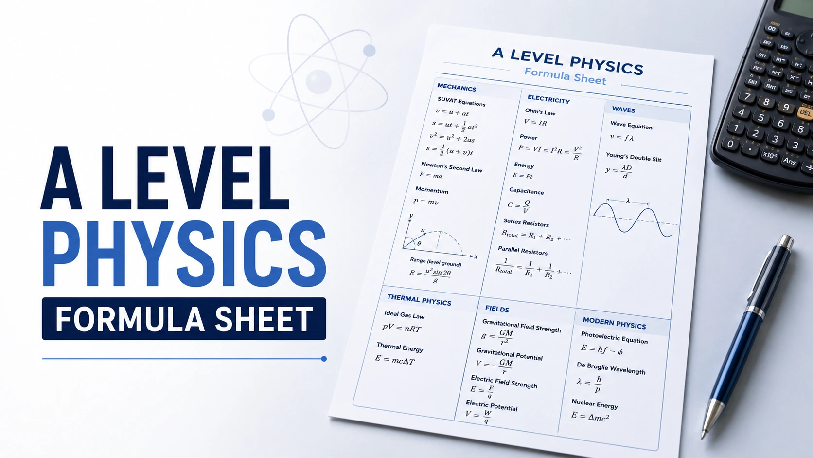 A Level Physics Formula Sheet