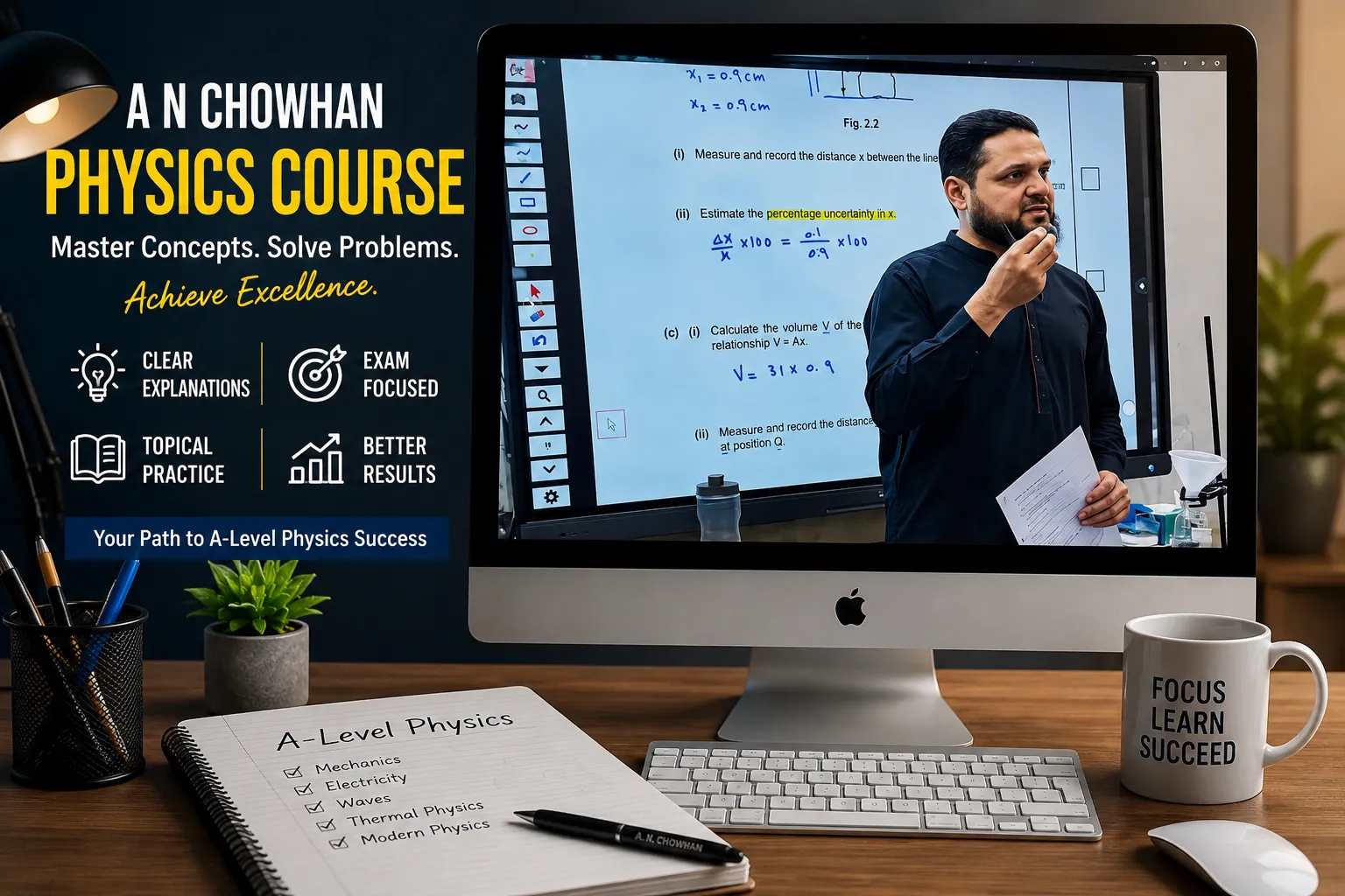 A N Chowhan Physics Course teaching A Level Physics concepts.