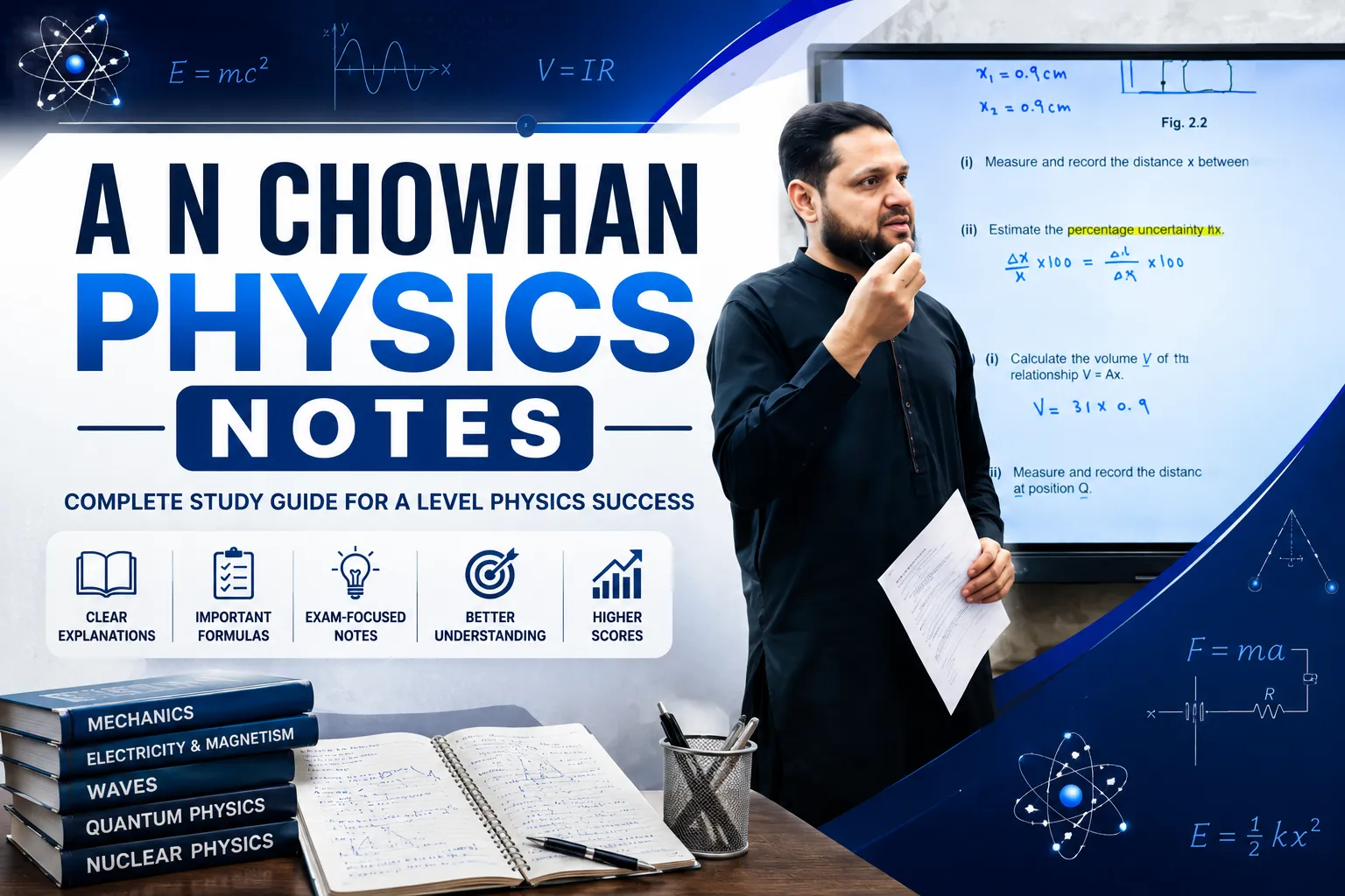 A N Chowhan Physics Notes for A Level Physics with expert classroom teaching, organized study and exam preparation.