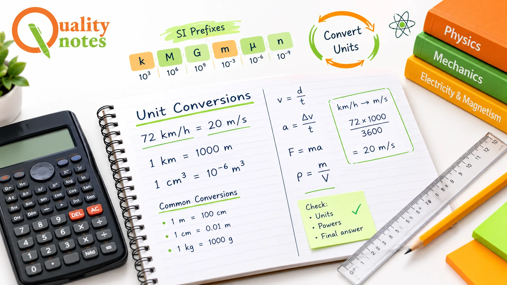 Physics Unit Conversions Study Desk